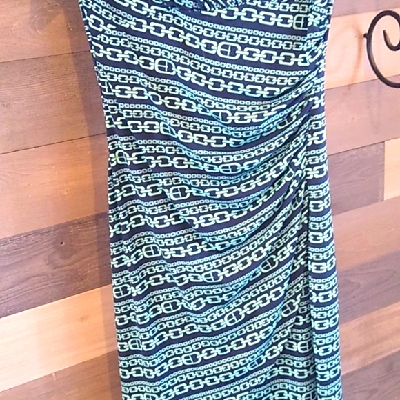 Evan-Capone Dress Women's Sz 8 Navy Blue & Green. - Picture 5 of 8